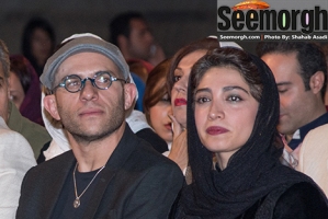 مسعود رایگان, بابک حمیدیان و برزو ارجمند همراه همسران شان در جشن خانه سینما
