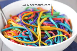 ماکارونی هفت رنگ درست کنید
