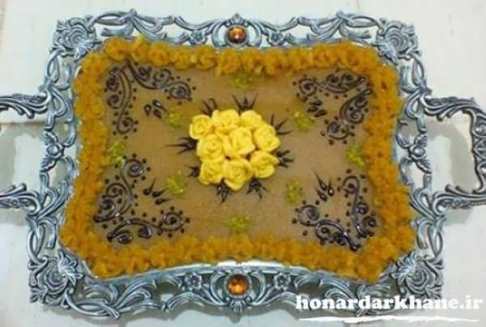 تزیین حلوا برای سفره آرایی ماه رمضان مدل 6