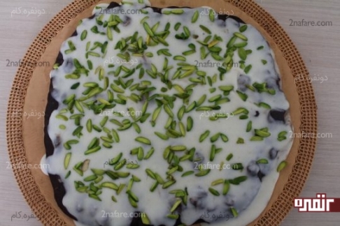 مرحله ششم درست کردن حلوا شکلاتی برای افطار ماه رمضان