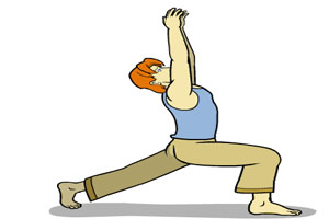 حرکات یوگا - حرکت جنگجو 1 ( Warrior Pose I )