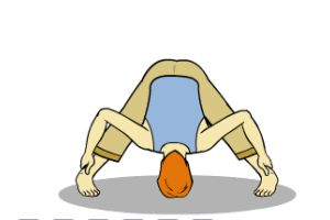 حرکات یوگا - حرکت خم به جلو با پاهای باز ( Wide-legged Forward Bend )