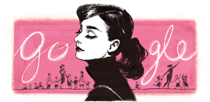 عکس آدری هپبورن Audrey Hepburn در لوگوی گوگل عکس آدری هپبورن Audrey Hepburn در لوگوی گوگل
